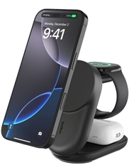 Belkin BoostCharge Foldable - 3-in-1 Wireless Charger with MagSafe, 25W, Black