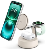 Belkin BoostCharge Foldable Pro - 3-in-1 Wireless Charger with MagSafe, 25W, Beige