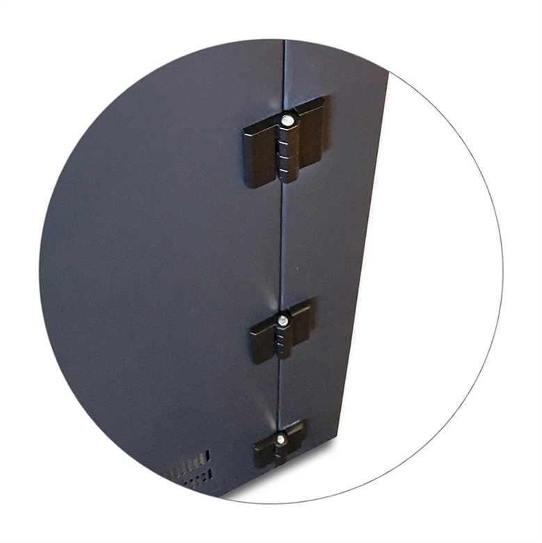 WM3019-16-02D Negro-Gabinete de Pared Abatible 16U 24 Pulgadas Profundidad-Vista Final