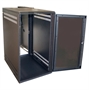 WM3019-16-02D Negro-Gabinete de Pared Abatible 16U 24 Pulgadas Profundidad-Vista Lateral Abierta