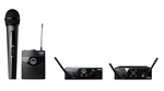 AKG WMS40 Mini2 Mix US45A/C  - Sistema de Micrófono Inalámbrico Dual, Micrófono de Mano y Transmisor de Bolsillo, Negro, UHF