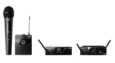 AKG WMS40 Mini2 Mix US45A/C  - Sistema de Micrófono Inalámbrico Dual, Micrófono de Mano y Transmisor de Bolsillo, Negro, UHF