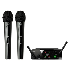 AKG WMS40 Mini2 Vocal US25A/C  - Sistema de Micrófono Inalámbrico Dual, 2 Micrófonos de Mano, Negro, UHF