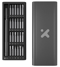 Xtech XTA-820  - Kit de Destornillador de Alta Precisión 25 en 1, 24 Puntas Intercambiables de Acero S2, Diseño Magnético, Estuche de Aluminio Portátil