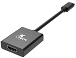 Xtech XTC-541 - Adaptador de Video, USB-C Macho a HDMI Hembra, Hasta 3840 x 2160, 10cm, Negro