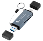 Xtech XTC-580 - Adaptador USB-C y USB-A a Lector de Tarjetas, TF/SD, MicroSD, Azul