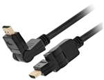 Xtech XTC-606 - Cable de Video, HDMI Macho a HDMI Macho, Con Cuerpo Giratorio y Pivotante, Hasta 3840 x 2160, 1,8m, Negro