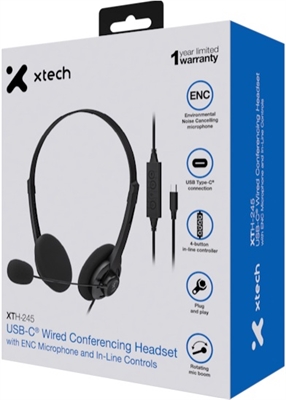 Xtech XTH 245 Headphones with microphone For Conference Box view 3