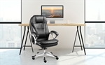 Xtech Executive Chair - Adjustable Height, Steel, Padded, Black, Fixed Armrest