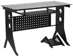 Xtech CT-1211 - Glass Top Computer Desk with Black Steel Frame