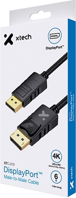 Xtech DisplayPort cable DisplayPort male 1 83 m All black XTC 379 Box View 1