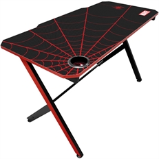 Xtech Marvel Spider-Man Miles Morales - Computer Desk with Red metal Frame and Black Surface