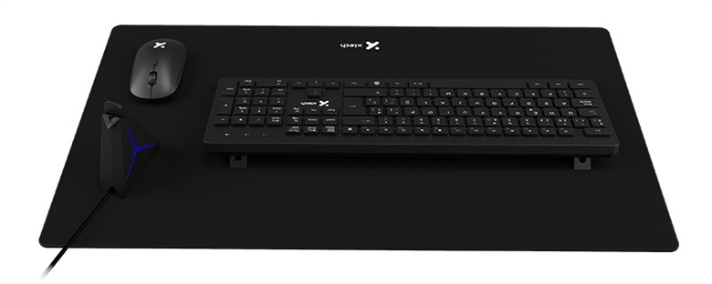 Xtech - MM Keyboard wls mouse wls mouse pad XL and USB 3 0 Hub Kit - Spanish Front View 2