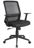 Xtech Perugia - Black Office Chair, Adjustable Height, Fixed Armrest