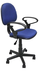 Xtech QZY-H4 - Blue Office Chair, Plastic and Soft Cloth, Adjustable Seat Height, Fixed Armrest