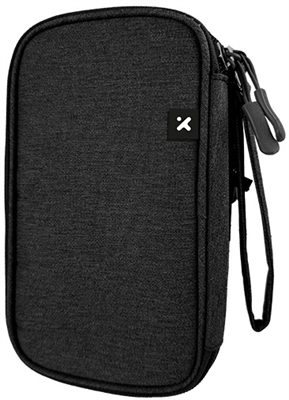 Xtech-Travel Tech organizer case-Durable polyester 100 polyester-All black-Double-Compartment XTB-060 Front View 1