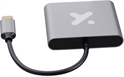Xtech-Video adapter-USB Type C-HDMI f Type C f USB 3 0 f-Aluminum-3 in one XTC-566 Rear View 3