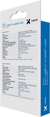 Xtech Video adapter USB Type C HDMI female VGA female Aluminum 2 in 1 XTC-542 Box View 5