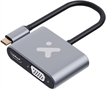 Xtech Video adapter USB Type C HDMI female VGA female Aluminum 2 in 1 XTC-542 Front View 1