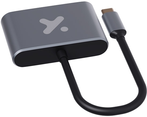 Xtech Video adapter USB Type C HDMI female VGA female Aluminum 2 in 1 XTC-542 Rear View 3