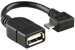 Xtech XTC-360  - USB Adapter, Micro USB Male to USB Type-A Female, USB 2.0, 13.5cm, Black