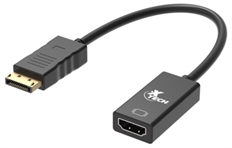 Xtech XTC-378 - Video Adapter, DisplayPort Male to HDMI Female, 4k x 2K, 20cm, Black