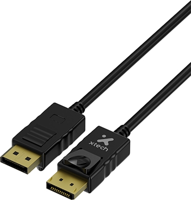 Xtech DisplayPort cable DisplayPort male 1 83 m All black XTC 379 Front View 1