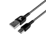 Xtech XTC-511 - USB Cable, USB Type-C Male to USB Type-A Male, USB 2.0, 1.8m, braided Black and White