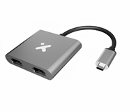 Xtech XTC-548  - Adaptador USB-C a 2 HDMI 4K 60Hz/30Hz