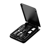 Xtech XTC-570  - USB Cable Kit and Carrying Case, USB 2.0, Type-C, Micro-USB, Lightning, Black