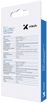 Xtech XTC-581 Card reader SD MicroSD USB 3 0 USB-C OTG card reader Box View 3