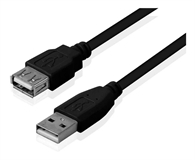 Xtech XTC-301 - USB Cable, USB Type A Male to USB Type-A Female, USB 2.0, 1.8m, Black
