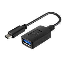 Xtech XTC-515  - USB Cable, USB Type-C Male to USB Type-A Female, USB 3.0, 12cm, Black