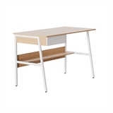 Xtech XTF-CD207 - Single-Level Computer Desk with Drawer and Shelf, Oak and White