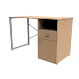 Xtech XTF-CD631 - White Steel/Wood Frame Computer Desk, Beige