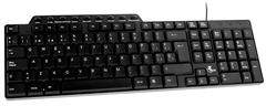 Xtech XTK-160S - Standard Keyboard, Wired, USB, Spanish, Black