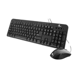 Xtech XTK-301S - Standard Keyboard and Mouse Combo, Wired, USB, Spanish, Black
