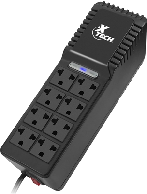 Xtech XTR-1002 - Regulador Automático de Voltaje 8 Salidas 115V 10A 140 Joules Vista Frontal