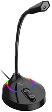 Xtech GLISSER - Micrófono, Black, Omni-directional, USB