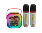 Xtech XTS-D624TS  - Sistema de karaoke portátil Bluetooth de Disney Toy Story, micrófonos inalámbricos duales, luces LED multicolor