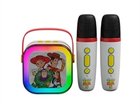Xtech XTS-D624TS  - Sistema de karaoke portátil Bluetooth de Disney Toy Story, micrófonos inalámbricos duales, luces LED multicolor