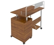 XTF-CD195 Multi-Level Mobile Computer Desk with Drawers-back View