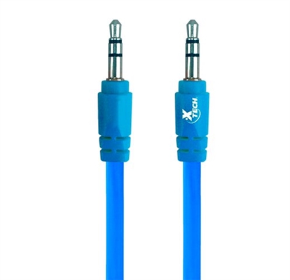 XTG-212 Cable de Audio 3.5mm a 3.5mm Azul Vista Conectores