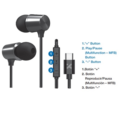 XTH-300 Black-Audifonos Intraurales USB-C con Mic-Caracteristicas