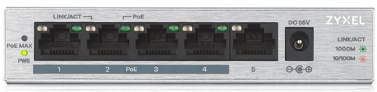ZyXEL GS1005HP PoE Gigabit Switch 5 Ports Front View