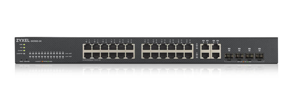 ZyXEL GS1920-24v2-US0101F - Gigabit Ethernet Smart Managed Switch, 24  Ports, 56Gbps