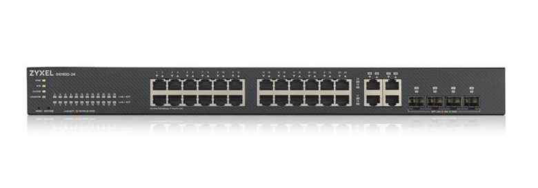 ZyXEL GS1920-24v2 Gigabit Ethernet Smart Managed Switch 24 Ports Front view