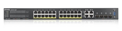 ZyXel GS2220-28HP - PoE Gigabit Switch, 24 Ports, 56Gbps